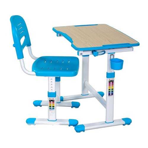 Парта со стулом Fun Desk PICCOLINO II Blue (голубой) в Много Мебели