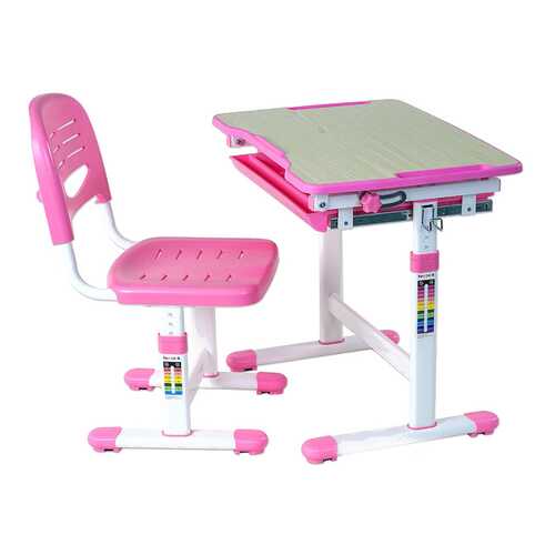 Парта со стулом Fun Desk PICCOLINO Pink (розовый) в Много Мебели