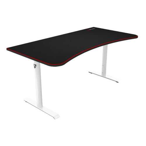 Компьютерный стол Arozzi Arena Gaming Desk/Черный МДФ/Белый металл в Много Мебели