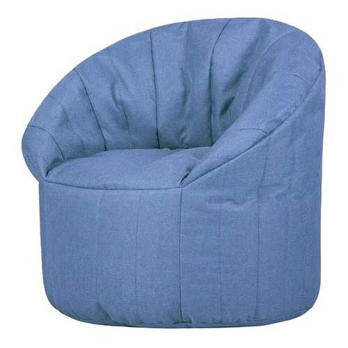 Кресло бескаркасное Папа Пуф Club Chair Blue, размер XL, рогожка, синий в Много Мебели