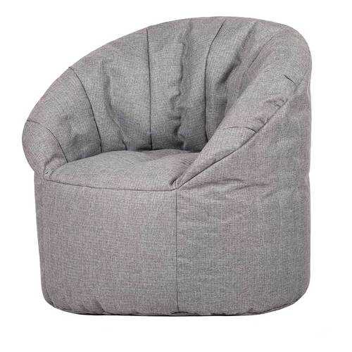 Кресло бескаркасное Папа Пуф Club Chair Grey, размер XL, рогожка, серый в Много Мебели