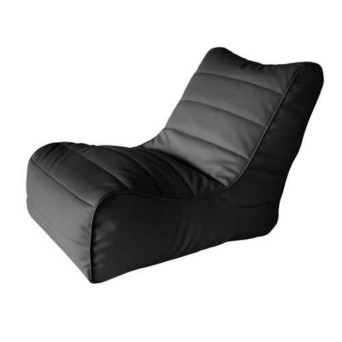 Кресло бескаркасное Папа Пуф Soft Lounger Black, размер XL, экокожа, черный в Много Мебели