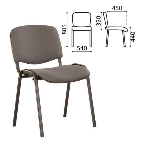 Стул для персонала и посетителей ISO, черный каркас, ткань серая в Много Мебели